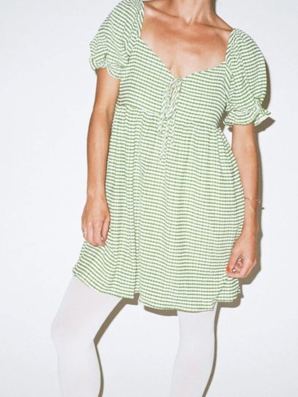 Lisa Says Gah Green Gingham Dress | Size Small